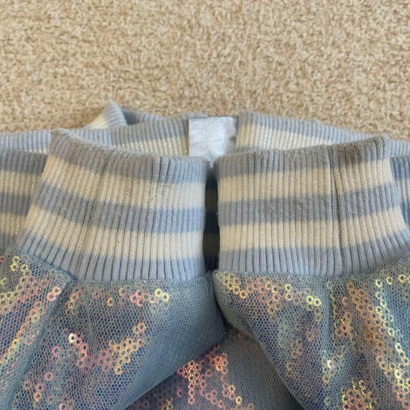 Disney Frozen Sequins Bomber Jacket Girls Size 2T Blue Anna Elsa Snowflake Zip - Picture 10 of 10